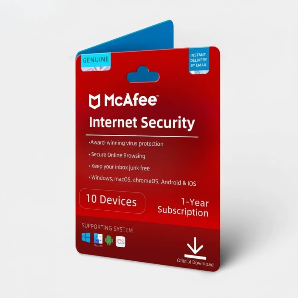 McAfee Internet Security Bind Key 10 Devices 1 Year McAfee Internet Security Bind Key 10 Devices 1 Year