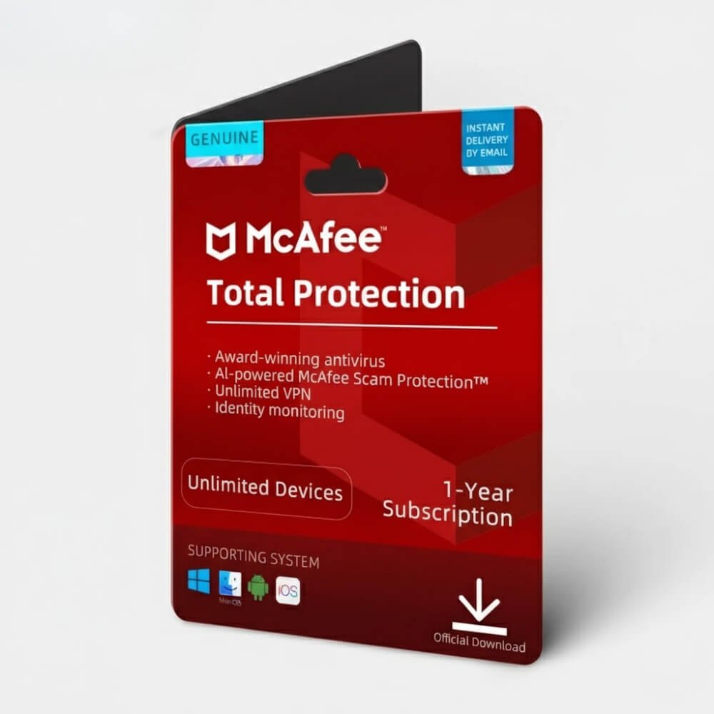 McAfee Total Protection Bind Key 1 Device 1 Year