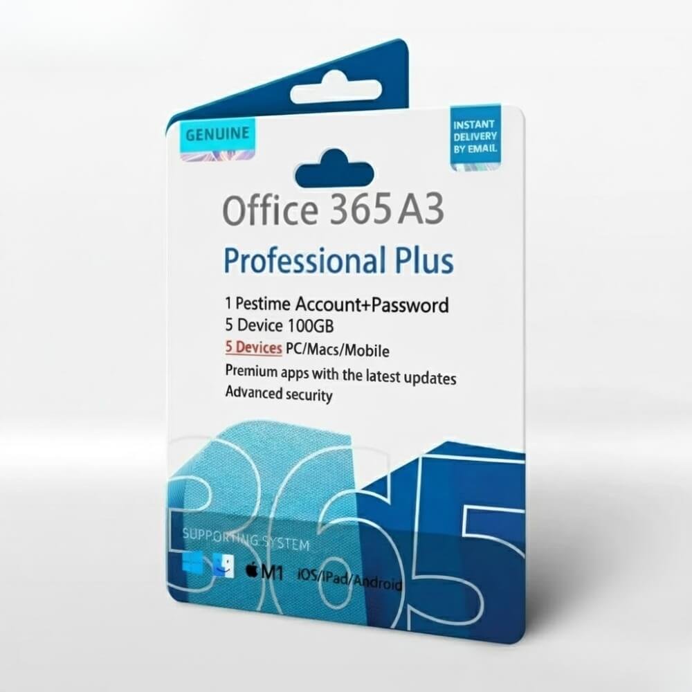 Office 365 A3 5 Device 100GB Lifetime Account+Password